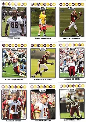 2008 Topps Washington Redskins Team Set Brennan Cooley Portis Santana Moss 14 • $1.25