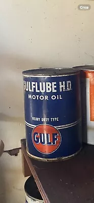 Gulf Lube  H.D. Motor Oil Cans 1qt Brand New Never Opened Vintage • $60