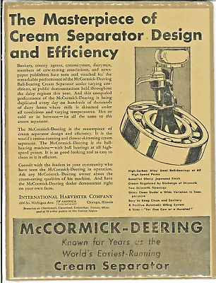 McCormick-Deering Cream Separator Vintage Print Ad Advertisement Harvester • $6.95