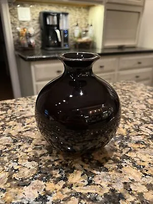 Haeger Pottery Black  #4440 Orb Vase - 7”H X 5”W • $30
