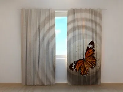 3D Photo Curtain Printed Zen Stone With Butterfly By Wellmira Made To Measure • £24.09