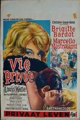 VIE PRIVEE A VERY PRIVATE AFFAIR Belgian Movie Poster BRIGITTE BARDOT 1962 • $275