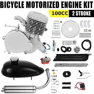 Full Set 100cc 2-Stroke Bike Gas Motor Engine Kit Motorized For 26  28  Bicycle • $109.59