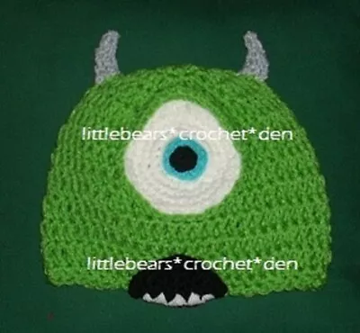 CUSTOM Boutique CROCHETED MONSTERS INC. MIKE HAT Beanie Halloween Costume • $30