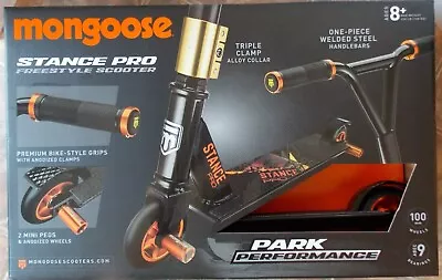 Mongoose Stance Pro Freestyle Scooter - NEW ~ Black/Orange Ages 8+ • $89.95