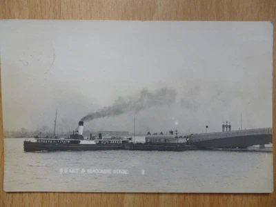 £3.75 • Buy 1905 Ss Lily At Landing Stage Seacombe Cheshire Real Photo By Arthur Shaw
