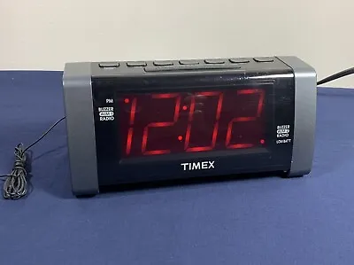 TIMEX T235 Digital Tuner Alarm Clock Radio Large Display MP3 Aux Line In Used • $10