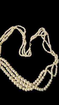 Vintage 3 Strand Faux Pearl Necklace 31  • $16.80