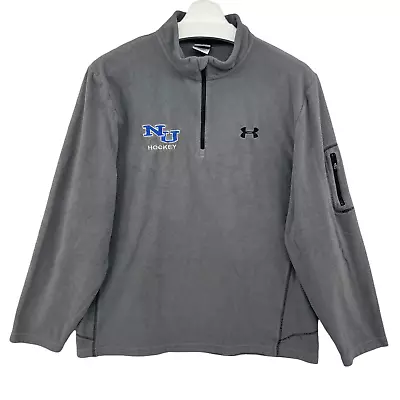 Under Armour Pullover Fleece Northwood University Hockey Mens Large Gray 1/2 Zip • $11.46