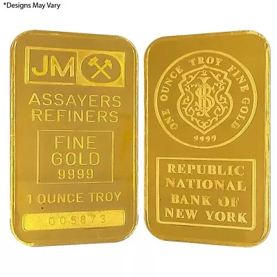 1 Oz Johnson Matthey Republic National Bank Gold Bar .9999 Fine • $2513.09