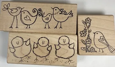 Magenta Bird Chick Chicken LOT Of 3 Rubber Stamps • $6.45