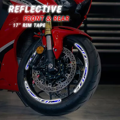 SH15 BLUE 17  Reflective Rim Wheel Sticker For Triumph STREET TRIPLE 675 07-21 • $41.80