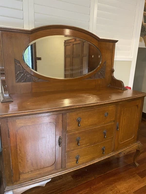 $245 • Buy Antique Sideboard With Mirror