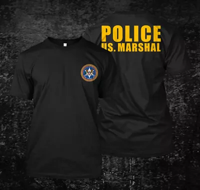 US Marshal Police  -  Custom Men's Back And Front T-Shirt Tee • $25.49