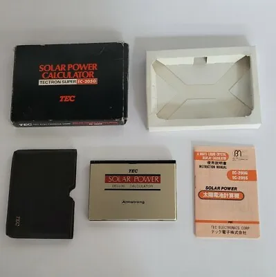 £50 • Buy TEC EC-205G Solar Power Credit Card Calculator 1980  Box Instructions Vintage