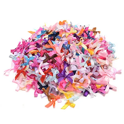 500X Assorted Mini Satin Ribbon Bows Tied Craft Embellishment WeddingYN • $3.88