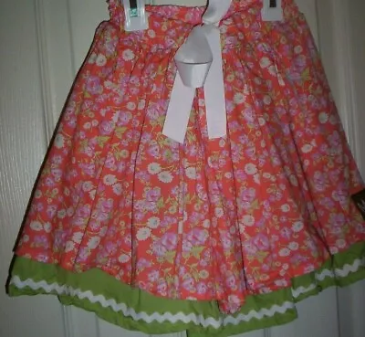 Matilda Jane~hello Lovely Coral Flora Cotton Skirt/green Underskirt/ribbon   :6 • £7.92