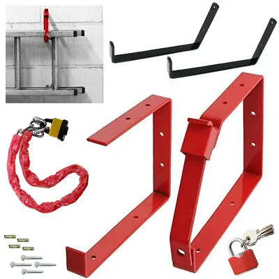 £13.78 • Buy Ladder Rack Wall Brackets Lockable Heavy Duty Triple Double Padlock Chain Lock