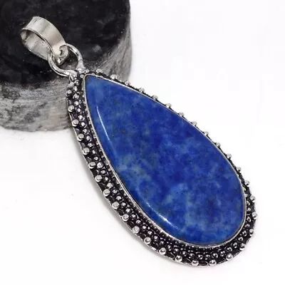 925 Silver Plated-Lapis Lazuli Ethnic Gemstone Handmade Pendant Jewelry 2.5  JW • $2.99