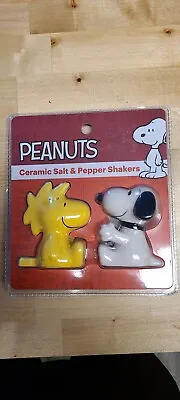 Peanuts Snoopy & Woodstock Ceramic 2-Piece Salt & Pepper Shakers Set - Sealed #5 • £9.63