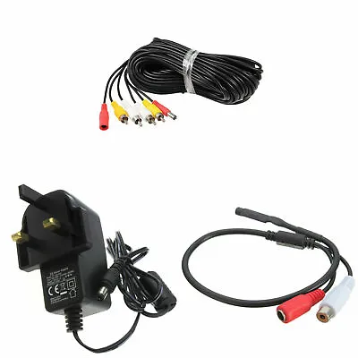 Add-On High Gain Audio Covert Microphone Kit CCTV Camera Security System (20M) • £19.99