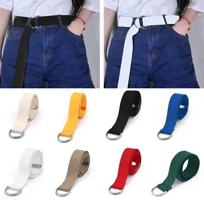 Double D Ring Waist Waistband Belt For Men And Women High Quality And Practical • £4.63