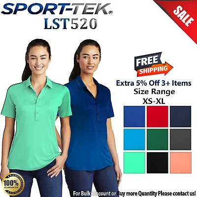 Sport-Tek LST520 Womens Short Sleeve Dri-Fit Moisture Wicking UV Polo Shirt • $16.80