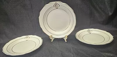 Mt./ Mount Clemens Pottery Co.  3 Desert Plates  O INITIAL W/ Gold Trim • $21.85
