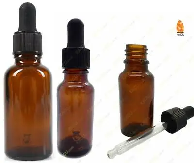 £2.78 • Buy 10ml 20ml Or 30ml Amber Glass Pipette Dropper Oils Aromatherapy Eye Drops Bottle