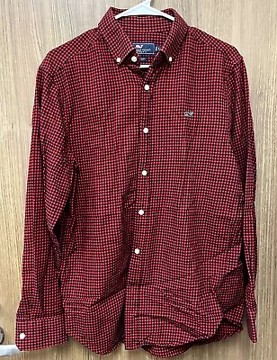 Vineyard Vines Shirt Mens Sz Small Red Gingham Button Down The Whale Shirt • $15