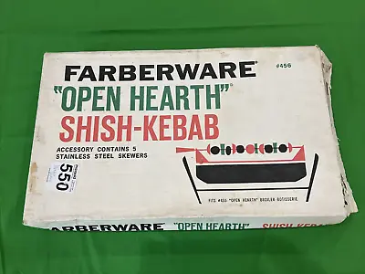 Farberware Open Hearth Shish-Kebab Accessory #456 NIP W/ Cookbook & 5 Skewers • $34.99