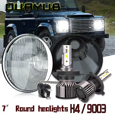 For Land Rover Defender 90 110 Pair 7  Inch Round LED Headlights DRL Hi/Lo Beam • $116.46