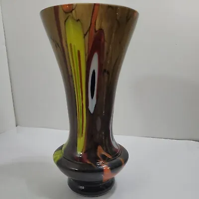 Makora Krosno Hand Blown Cased Glass Vase Beautiful Elegant Abstract  • $69.95