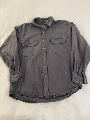 Vintage Field And Stream Shirt Mens XL Long Sleeve Heavy Flannel Grey Gray • $25