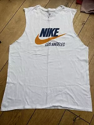 Nike T Shirt Vest Top Large Los Angeles  White • £9.50