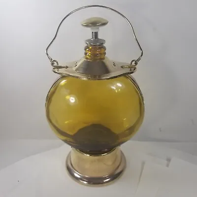 Brass Glass Musical Decanter Liquor Lantern Music Box Plays How Dry I Am Vintage • $29.99