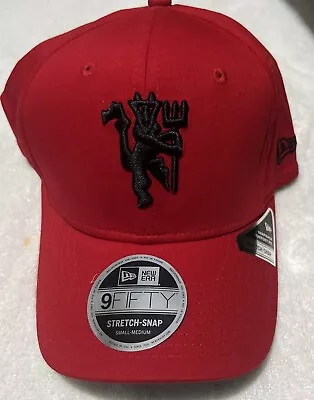 Manchester United New Era Stretch SnapBack 9 FIFTY Hat SM/ MED Red NWT • $17.99