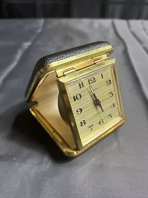 Vintage Mercedes Deluxe Travel Alarm Clock Germany 2 Jewels • $14.85
