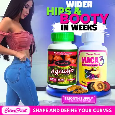 Genuine Aguaje CurvyFruit + Maca 3 Pills For BIG BOOTYWIDER HIPS & THICKER LEGS • $42.90