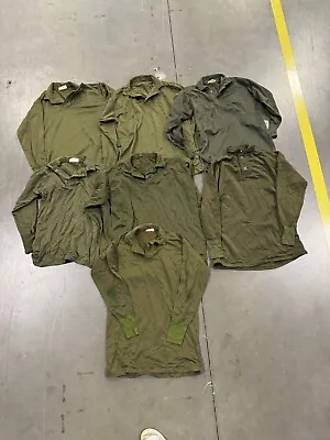 LOT OF 7 Military Sleeping Shirts Heat Retentive Green Moisture Resistant T313 • $49.99