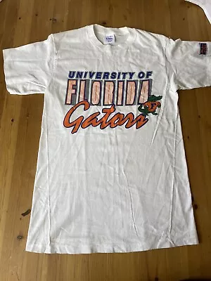 Vintage University Of Florida Gators UF Tee Shirt Tultex Size Medium White • $10