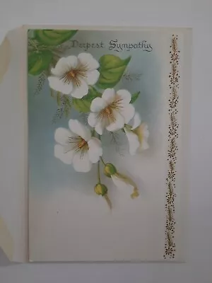 Vintage Greeting Card With Envelope Deepest Sympathy In Your Sorrow Flowers • $8.35