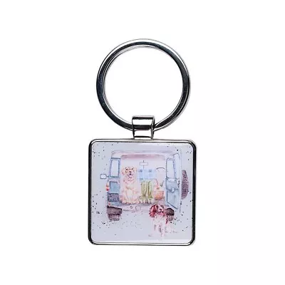 Wrendale Dogs In The Camper Van Keyring - Paws For A Picnic Illustrated Keyring • £5.99