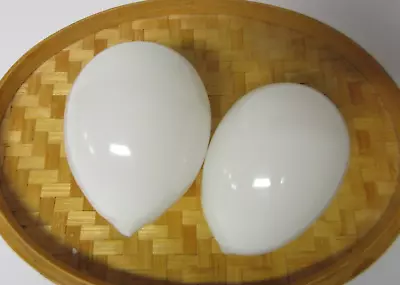 White Milk Glass Hand Blown 2 Nesting Eggs Vintage Easter Laying Hen Goose~3+  • $14