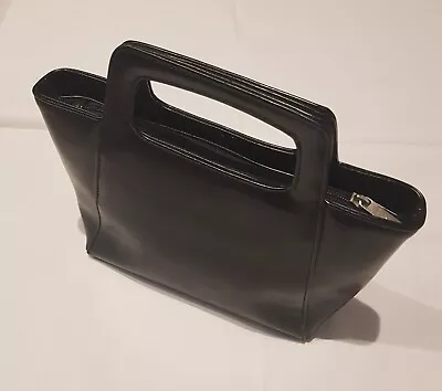£12.50 • Buy Jane Shilton SW6 Black Leather Handbag Grab Bag VGC Very Stylish 