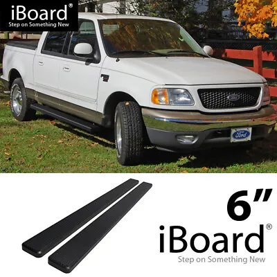 Running Board Side Step 6in Black Fit Ford F150/F250LD SuperCrew Cab 01-03 • $209