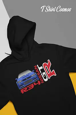 Retro R34 Nissan GTR Skyline Car Hoodie Classic Car  Old School Mens Clothing • £22
