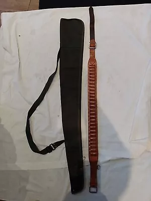 48  Leather & Canvas Gun Slip With Cartridge Belt & Extension. • £14.99