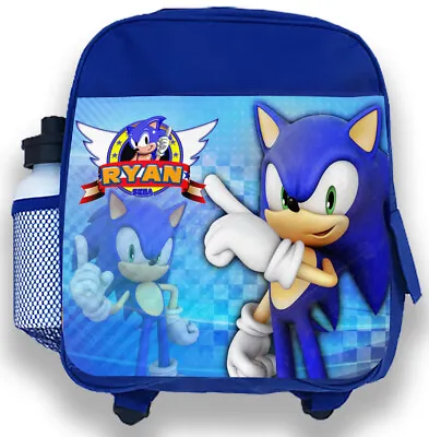 £19.99 • Buy Personalised Kids Blue Backpack Any Name Sonic Boys Childrens School Bag Gift 15