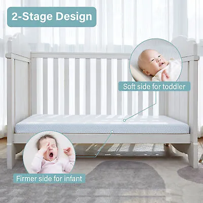 Memory Foam Crib Mattress & Toddler Mattress 38x26x3“ With Washable Bamboo Cover • $35.98